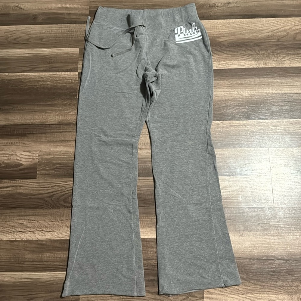 Pink brand size large gray sweat pants